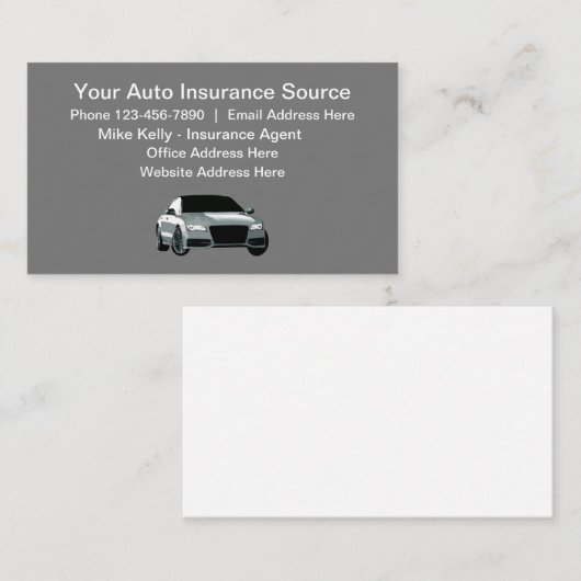 Autoverzekeringsagent Visitekaartje (Voorkant / Achterkant)