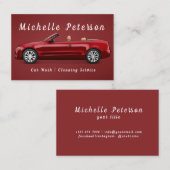 Autowas | Auto-autogegevens | Reinigingsdienst Visitekaartje (Voorkant / Achterkant)