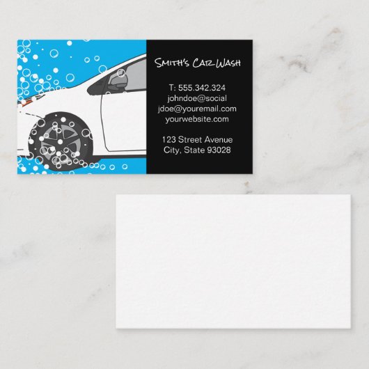 Autowas | Auto | Bellen Visitekaartje (Voorkant / Achterkant)