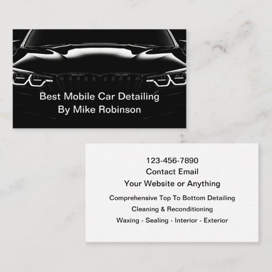 Autowas Autodecoratie Mobiel Visitekaartje (Voorkant / Achterkant)