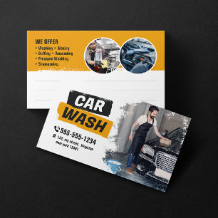 Autowas Autodetailing Automotive Waxen Wit Geel Visitekaartje