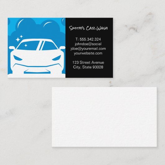 Autowas | Autodetailing | Schoonmaakdienst Visitekaartje (Voorkant / Achterkant)