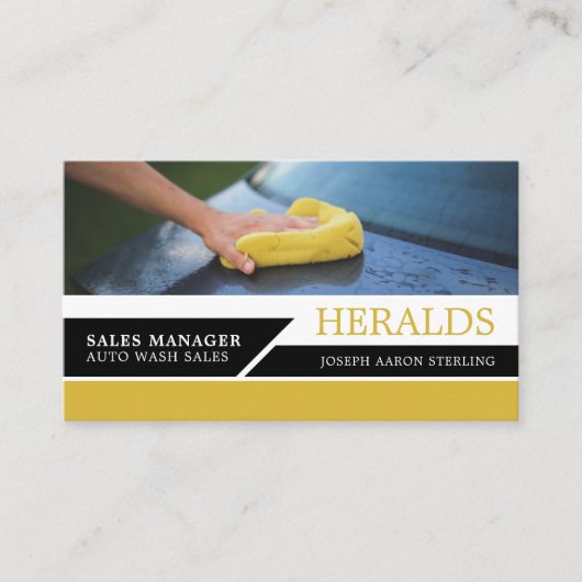 Autowas, automatische was, reinigingsservice visitekaartje (Voorkant)