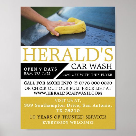 Autowas, Autowas, de Schoonmakende Dienst Adverter Poster (Voorkant)