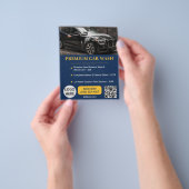 Autowas Bewerkbare Premium Sjabloon Navyblauw Goud Flyer (Hand)