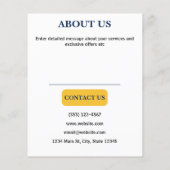 Autowas Bewerkbare Premium Sjabloon Navyblauw Goud Flyer (Achterkant)