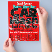 Autowas. Carwash.  adverteren flyer (Hand)