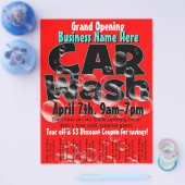 Autowas. Carwash.  adverteren flyer (Enkel)