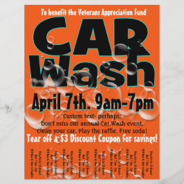 Autowas. Carwash. promotievlieger Flyer