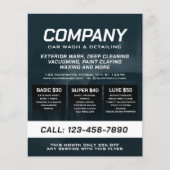 Autowas en detailing Flyer in blauwe tint (Voorkant)