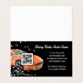 Autowas en detailing | Oranje sportwagen | Qr Bu Visitekaartje (Buitenkant ongevouwen)