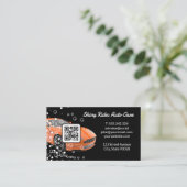 Autowas en detailing | Oranje sportwagen | Qr Visitekaartje (Staand voorkant)