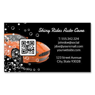 Autowas en detailing    Sportauto   QR-code Magnetisch Visitekaartje