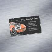 Autowas en detailing |  Sportauto | QR-code Magnetisch Visitekaartje (Voorbeeld)