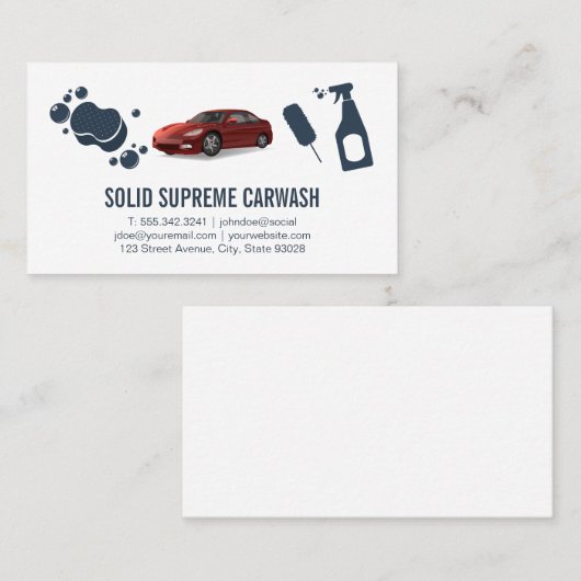 Autowas en details | Auto rode auto Visitekaartje (Voorkant / Achterkant)