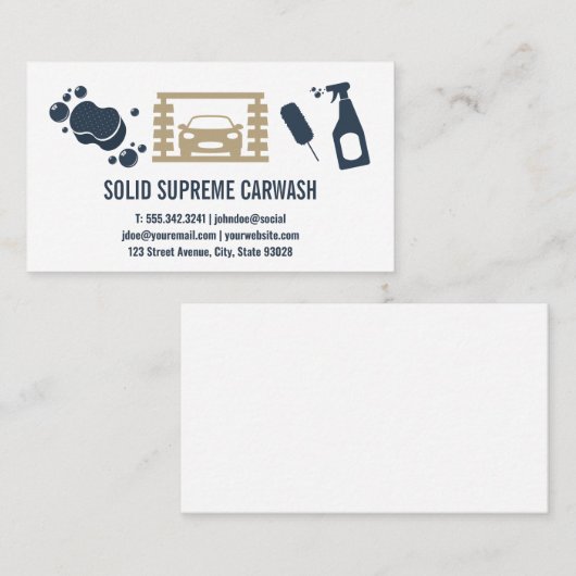 Autowas en details | autoreiniger visitekaartje (Voorkant / Achterkant)