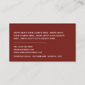 Autowas, liefdadigheidsorganisatie, organisator visitekaartje (Achterkant)