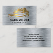 Autowas Logo | Metaalachtig Visitekaartje (Voorkant / Achterkant)