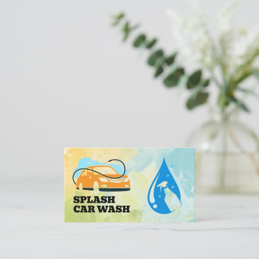 Autowas Logo | Sproeiflacon | Auto Visitekaartje (Staand voorkant)