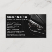 Autowas met automatische informatie over mobiele a visitekaartje (Voorkant)