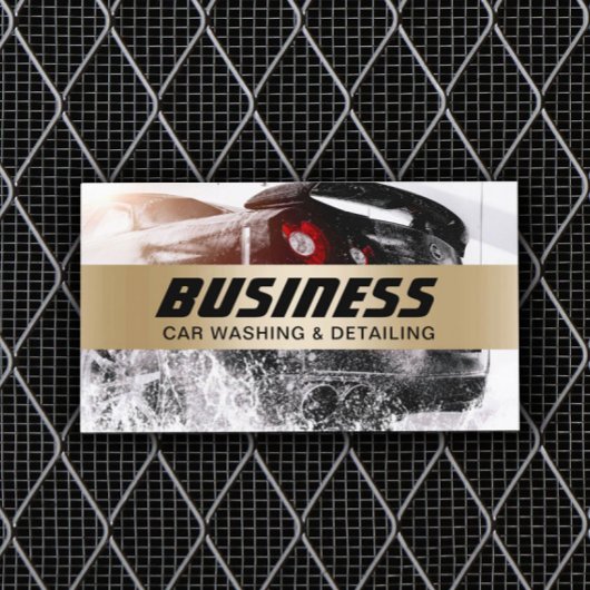 Autowas met automatische specificatie van de goude visitekaartje