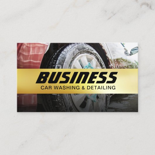 Autowas met automatische specificatie van de goude visitekaartje (Voorkant)