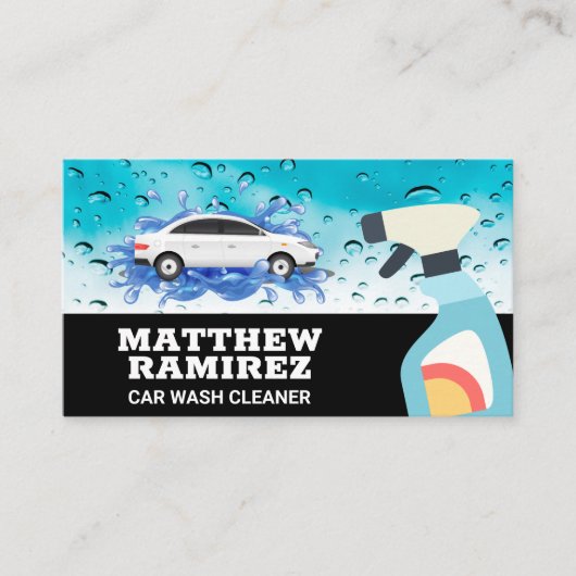 Autowas | spuitbus visitekaartje (Voorkant)