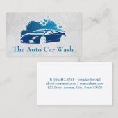 Autowas | Visitekaartje Blauw Logo voor automatisc (Voorkant / Achterkant)