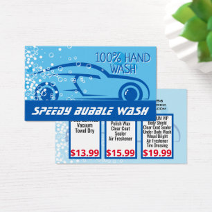 Autowas Zeepbellen Automobiel grafisch Visitekaartje