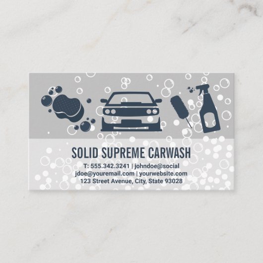 Autowas zeepbellen | Schoonmaakproducten Visitekaartje (Voorkant)