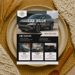 Autowasbedrijf Flyer<br><div class="desc">Promoot uw autowasserij en verhuurbedrijf met deze gedurfde en professionele flyer, ontworpen om uw merk en services met impact te benadrukken. Bovenaan staat de naam van uw bedrijf met een foto van uw keuze - perfect om uw locatie, uw team of een van uw opvallende voertuigen te laten zien. Voeg...</div>