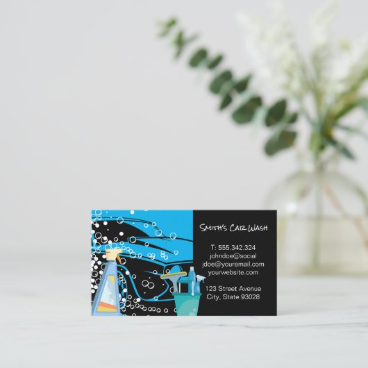 Autowasbenodigdheden Visitekaartje (Staand voorkant)