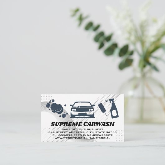 Autowasbenodigdheden | Zeepbellen | Auto Visitekaartje (Staand voorkant)