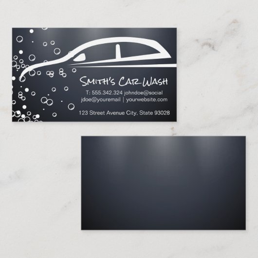 autowasplaats | Auto detail | Zeepbellen Visitekaartje (Voorkant / Achterkant)