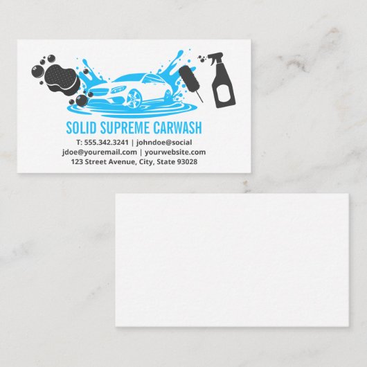 autowasplaats | Sport auto diensten Visitekaartje (Voorkant / Achterkant)