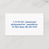 autowasplaats | Waterspatten en bubbels Visitekaartje (Achterkant)