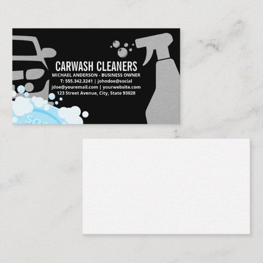 Autowasreinigers | Zeepbellen Visitekaartje (Voorkant / Achterkant)