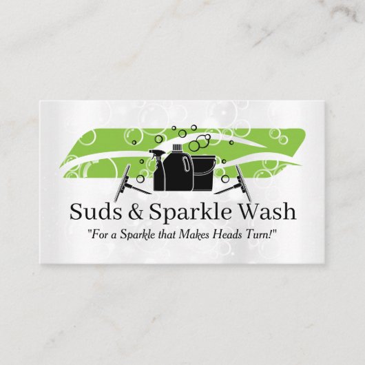 Autowasreiniging | Zeepbellen | Auto Care Visitekaartje (Voorkant)