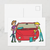 Autowassen Briefkaart (Voorkant / Achterkant)