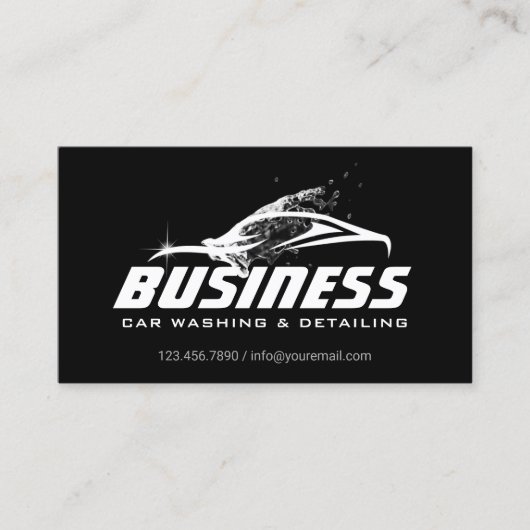 Autowassen met auto's - Automatische details van d Visitekaartje (Voorkant)