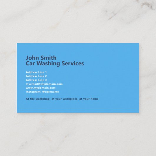 Autowassen Visitekaartje (Achterkant)