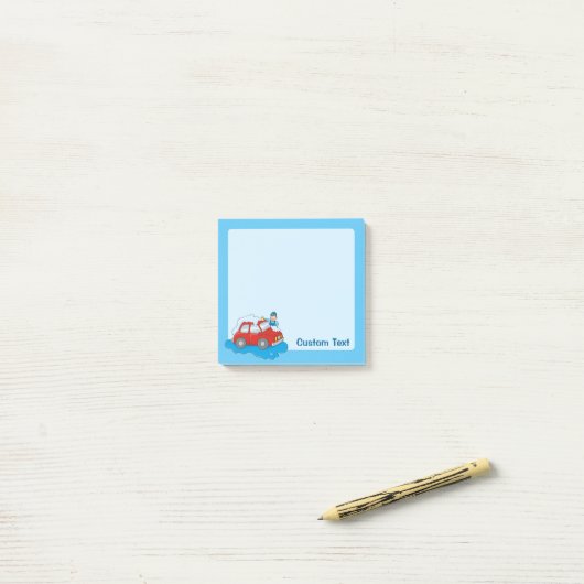 Autowassende Man Post-it® Notes (Op bureau)