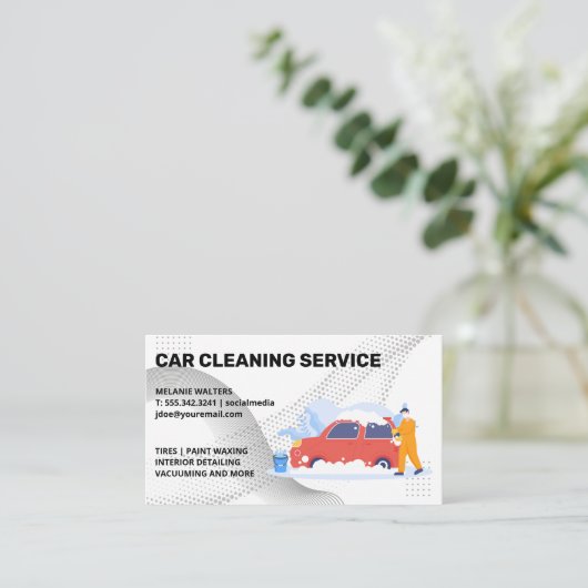 Autowasser Cleaning  | Zeepbellen Visitekaartje (Staand voorkant)