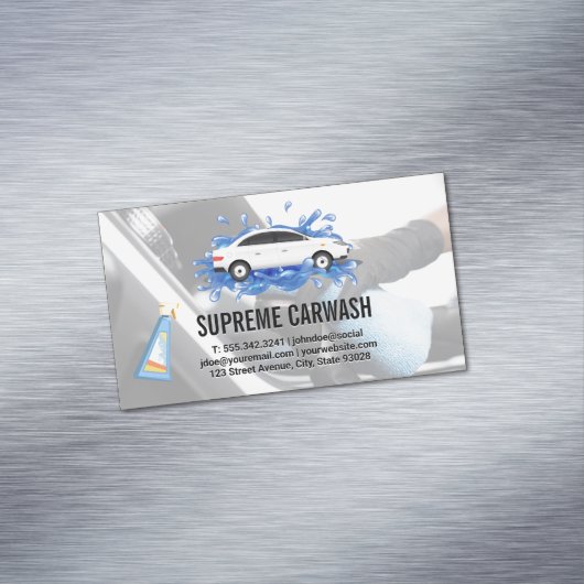 autowasserette | Auto Detailing Interieur Schoonma Magnetisch Visitekaartje (Voorbeeld)