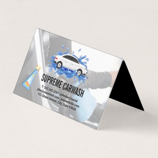 autowasserette | Auto Detailing Interieur Schoonma Visitekaartje (Voorkant)