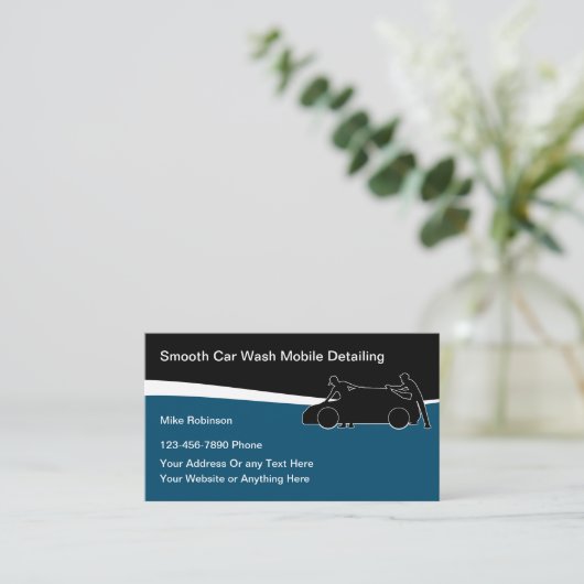 Autowasserette en detaillering van moderne Visitek Visitekaartje (Staand voorkant)