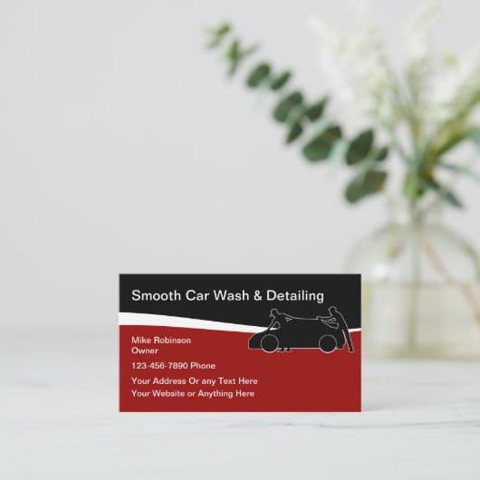 Autowasserette en detaillering van moderne Visitek Visitekaartje (Staand voorkant)