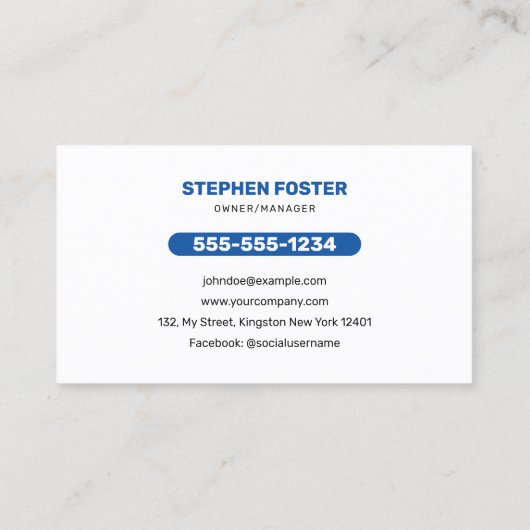 Autowasserette het Schoonmaken Auto detailing Blau Visitekaartje (Achterkant)