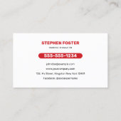 Autowasserette het Schoonmaken Auto detailing Rood Visitekaartje (Achterkant)