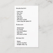 autowasserette | Rood voertuig | Schoonmaakartikel Visitekaartje (Achterkant)